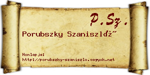 Porubszky Szaniszló névjegykártya